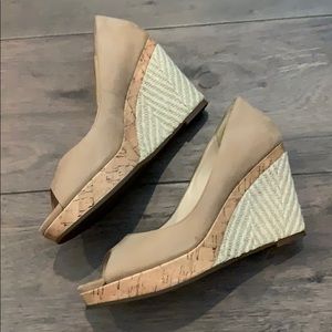Cole Haan nude wedge sandals. Excellent condition